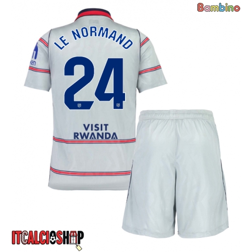 Atletico Madrid Robin Le Normand #24 Terza Maglia Bambino 2026-27 Manica Corta (+ Pantaloni corti)